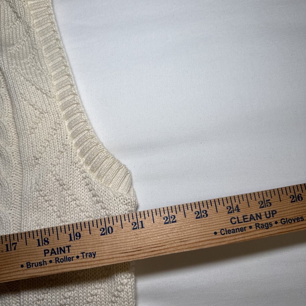 Vintage Jantzen Mens XL Vest 80s Natural Cable Knit Button Cardigan Sweater NWT - Picture 8 of 12